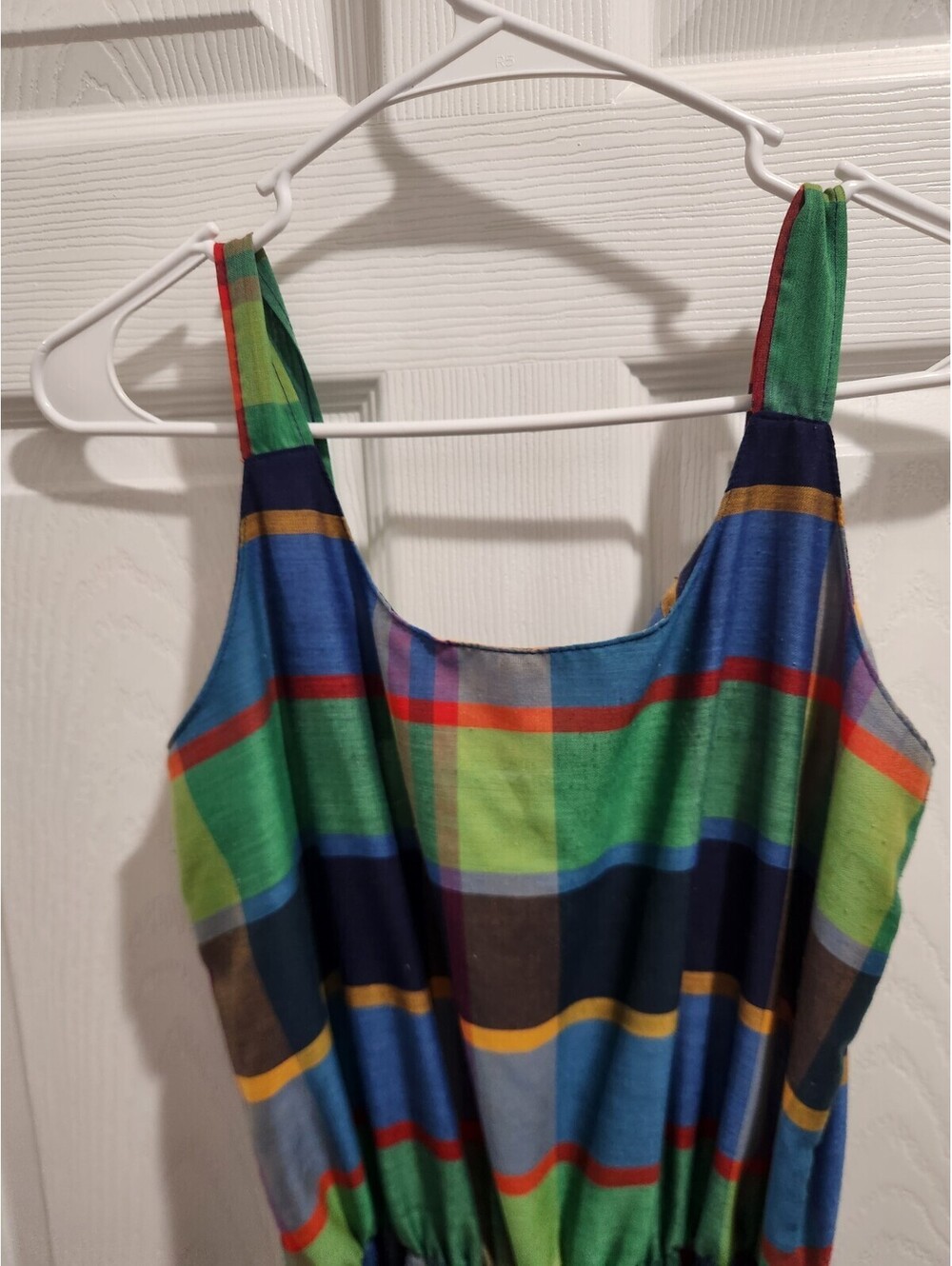 Vtg Hand Tailored Women’s S Plaid Square Neck Sleeveless A-Line Midi Dress - Picture 3 of 9